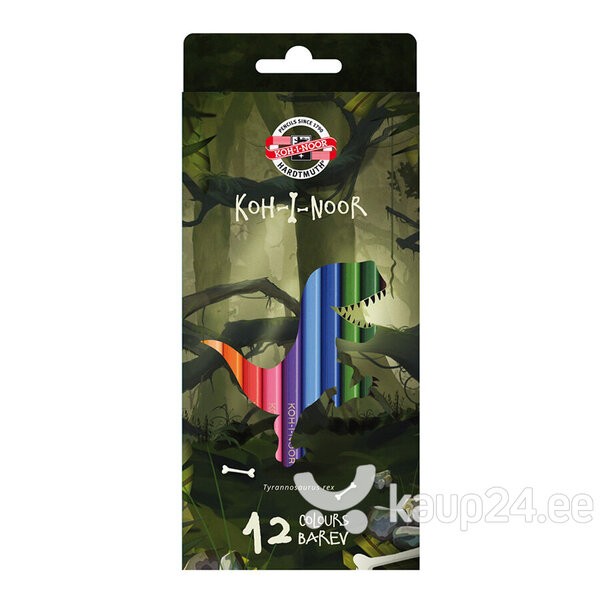 KOH-I-NOOR 3592 (12) Набор цветных карандашей "Динозавр", 12 цветов, картон