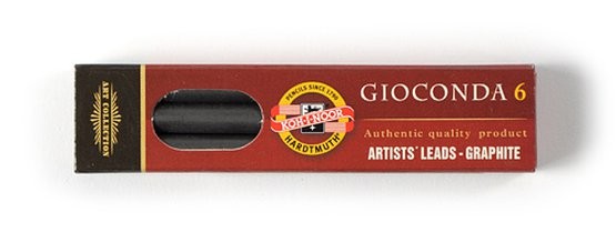 Стержни чернографитные KOH-I-NOOR для цанговых карандашей Gioconda 4864, 2B, D=5,6 мм, L=80мм, 6шт/уп
