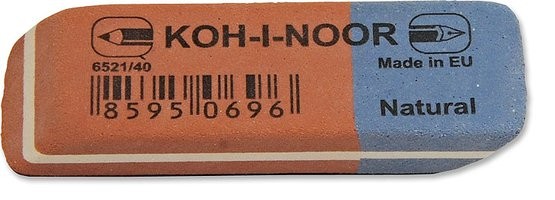 KOH-I-NOOR 6521/40 Комбинированный универсальный ластик, 40 шт/уп, картон