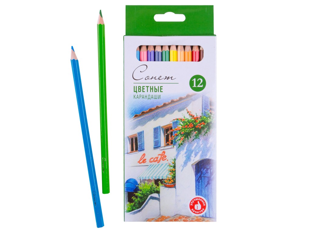 Набор цветных карандашей Сонет, 12 цветов