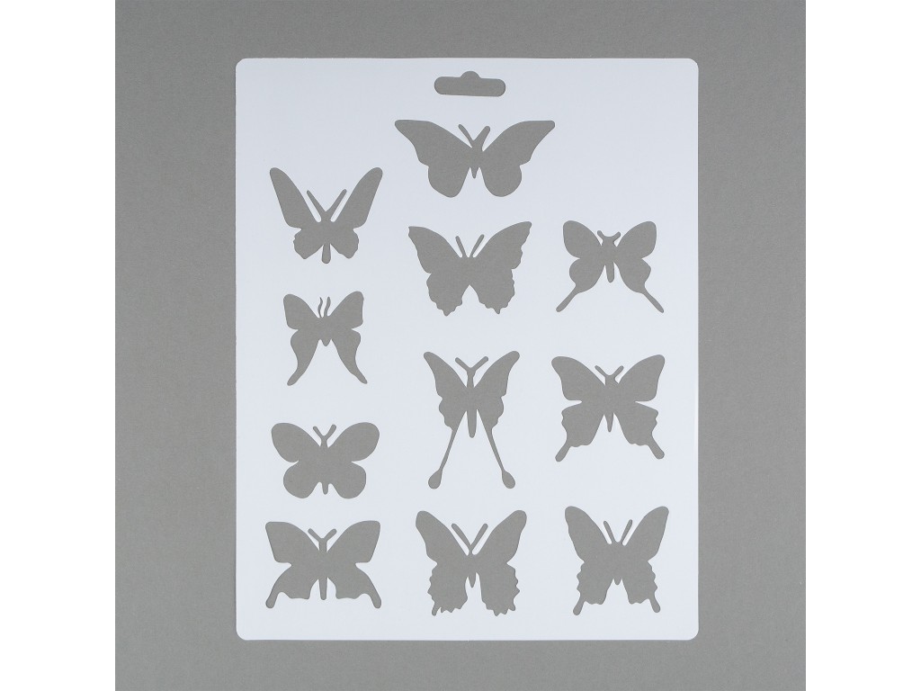 Сонет Трафарет, бабочки, 25.5x20,5 см, плаcтиковый