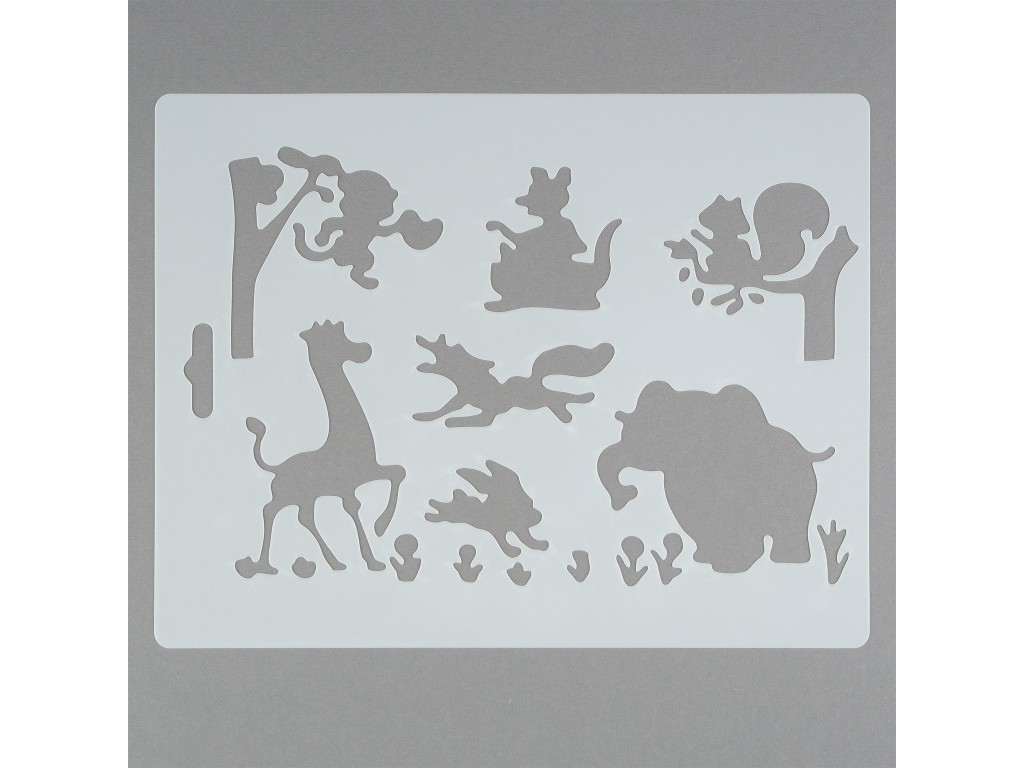 Сонет Трафарет, животные, 25.5x20,5 см, плаcтиковый